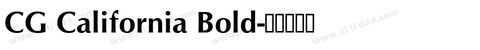 CG California Bold字体转换